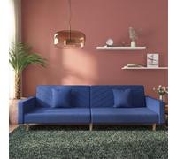 Ziaphsol Canapé-lit Convertible 2 Places en Tissu Bleu avec Deux oreillers, modulable et réversible, idéal pour Salon, Chambre ou Bureau, Facile à Transformer en lit Double pour Espace détente