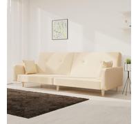 Ziaphsol Canapé-lit Convertible 2 Places en Tissu crème avec oreillers modulable et Coffre de Rangement idéal pour Salon Chambre Bureau Studio Design scandinave