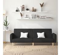 Ziaphsol Canapé-lit Convertible 2 Places Noir Tissu Polyester Robuste, modulable et réversible pour Salon, Chambre ou Bureau, Facile à Transformer en lit Double pour Espace détente