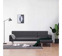 Ziaphsol Canapé-lit en forme de L gris foncé avec tissu en microfibre, extensible, design moderne, fonction couchage confortable, idéal pour le salon, le bureau et le salon, coffre de lit inclus