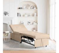 Ziaphsol Canapé-lit extensible crème 194 x 67 x 82 cm en microfibre design moderne avec coffre de lit, fonction relaxation, lit d'invité, style scandinave, salon, bureau, salon, durable, facile à