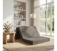 Ziaphsol Canapé-lit Pliable 100 x 67 x 45 cm Gris Clair, Convertible, avec Housse zippée, Tissu Polyester Respirant, Soutien en Mousse, idéal pour Petit Espace, Usage intérieur, Facile à Transformer