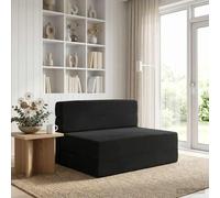 Ziaphsol Canapé-lit pliable noir 70 x 72 x 60 cm en tissu avec fonction de sommeil, extensible, design moderne, adapté pour salon, bureau, salon, coffre de lit, lit d'appoint confortable