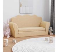 Ziaphsol Canapé-lit pour enfant 2 places crème en peluche douce pour enfants, mini canapé-lit ou fauteuil pour enfant avec rembourrage en mousse pour lire, jouer, dormir dans la chambre d'enfant