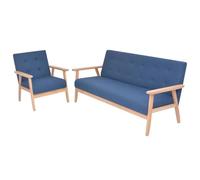 Ziaphsol Canapé modulable 2 pièces en Tissu Bleu avec Fauteuil Confortable et Design scandinave idéal pour Salon séjour Chambre Bureau mobilier déhoussable et Convertible