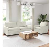 Ziaphsol Canapé modulable en Velours crème avec Structure en métal et Coussins Doubles pour Salon Contemporain, canapé réversible, Facile à Entretenir et idéal pour Petits et Grands espaces