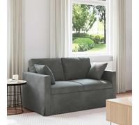 Ziaphsol Canapé modulable en Velours Gris foncé 138 x 78 x 80 cm avec Pieds en Plastique, Design Moderne pour Salon séjour Chambre Bureau, Style scandinave et Vintage