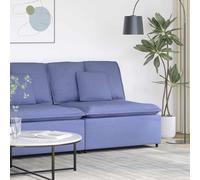 Ziaphsol Canapé modulaire à module central avec coussin bleu jean, largeur d'assise 100 cm, cadre en métal avec rembourrage en textilène, pour salon modulaire et salon étendu