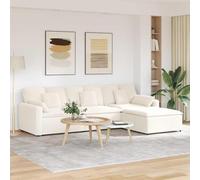 Ziaphsol Canapé modulaire crème avec repose-pieds, canapé d'appoint et module de canapé, canapé d'angle pour salon et chambre d'amis, 4 pièces, banc rembourré avec accoudoir et appuie-tête, 324 x 205