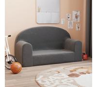 Ziaphsol Canapé pour enfant 2 places, anthracite, peluche douce, 84 x 34 x 45 cm, largeur d'assise 60 cm, rembourrage en mousse, housse amovible pour lire, jouer, se détendre