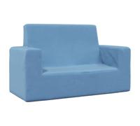 Ziaphsol Canapé pour enfant 2 places bleu en peluche douce 84 x 38 x 50 cm avec housse amovible et rembourrage en mousse pour chambre d'enfant, jouer, s'asseoir, lire et se détendre