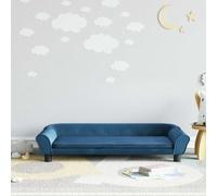 Ziaphsol Canapé pour enfant bleu en velours 100 x 50 x 26 cm, rembourrage en mousse, cadre en pin pour chambre d'enfant et chambre de bébé, confortable pour s'asseoir, jouer et se reposer