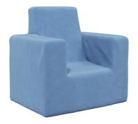 Ziaphsol Canapé pour enfant en peluche douce Bleu 52 x 38 x 50 cm Mini salon avec housse amovible Rembourrage en mousse pour se détendre lire et jouer dans la chambre d'enfant