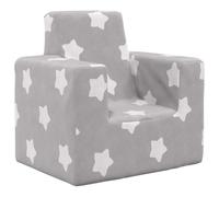 Ziaphsol Canapé pour enfant gris clair avec étoiles en peluche douce, rembourrage en mousse, housse amovible, 52 x 38 x 50 cm, pour chambre d'enfant, jouer, s'asseoir, lire et se détendre