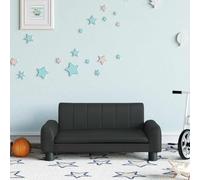 Ziaphsol Canapé pour enfant noir 70 x 45 x 30 cm en cuir synthétique rembourré avec mousse, bois de pin massif, pour chambre d'enfant, salon pour s'asseoir et se détendre