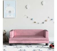 Ziaphsol Canapé pour enfant rose en velours 80 x 45 x 30 cm, rembourrage en mousse, cadre en pin pour chambre d'enfant et chambre de bébé, s'asseoir, jouer et se détendre