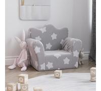Ziaphsol Canapé pour Enfants Gris Clair avec étoiles Peluche Douce, siège rembourré, Housse Amovible, sécurité, léger, idéal pour Chambre Nursery, mobilier bébé, Confort et sécurité