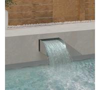 Ziaphsol Cascade avec LED en Acier Inoxydable 30x34x14 cm pour Bassin Jardin extérieur intérieur décoration Eau Ambiance Zen Relaxation