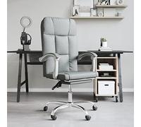 Ziaphsol Chaise de bureau avec fonction allongée, tissu gris foncé, 63 x 59 x 114,5-124 cm, rotation à 360 °, accoudoir, dossier réglable en hauteur, pour bureau à domicile et bureau