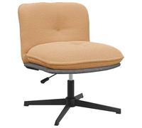 Ziaphsol Chaise de bureau pivotante beige avec tissu semblable à la laine bou pivotante à 360 degrés, hauteur réglable par vérin à gaz, 61 x 70 x 76 à 88 cm, pour salle à manger et bureau à
