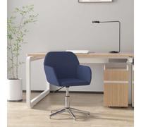 Ziaphsol Chaise de bureau pivotante en tissu bleu avec accoudoirs, 53,5 x 57 x 70 à 77,5 cm, structure en métal, réglable en hauteur avec vérin à gaz, chaise pivotante à 360 degrés pour bureau