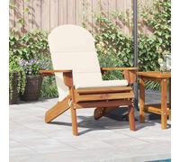 Ziaphsol Chaise de Jardin Adirondack en Bois Massif d'acacia avec Coussins Blanc crème, mobilier extérieur pour terrasse Balcon Patio Piscine, Fauteuil Pliable et inclinable pour détente