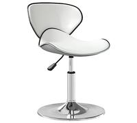 Ziaphsol Chaise de Salle à Manger Blanche en Similicuir Moderne avec mécanisme de Levage à gaz pour Cuisine, Salon ou Bureau, pivotante 360 degrés, Hauteur Ajustable, Robuste et élégante