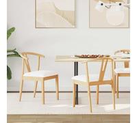 Ziaphsol Chaise de Salle à Manger Vintage en Bois Massif d'hévéa avec Assise rembourrée Design scandinave, idéale pour Cuisine, Salon ou Bureau, Robuste, Confortable, Finition laquée Naturelle Claire
