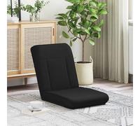 Ziaphsol Chaise de sol réglable en tissu noir, dossier multi-positions de 90 à 180 degrés, siège rembourré avec mousse et EPE, pour salon, chambre à coucher, jeu, yoga