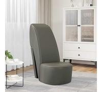 Ziaphsol Chaise en forme de chaussure à talons aiguilles gris en cuir synthétique, 43 x 82,5 x 85,5 cm, design unique pour salon, chambre à coucher, salon, assise confortable
