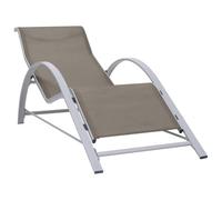 Ziaphsol Chaise Longue Bain Soleil transat en textilène et Aluminium Taupe, Dossier inclinable, Fauteuil Relax pour Jardin terrasse Balcon Piscine Plage extérieur, Confort pour Sieste et détente