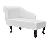 Ziaphsol Chaise Longue Blanche en Similicuir avec Repose-Pieds inclinable et Dossier réglable, Meuble de Relaxation pour Salon, Chambre ou extérieur, Design élégant et Confort Optimal