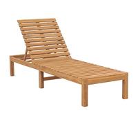 Ziaphsol Chaise longue en bois de teck massif finement poli, 60 x 200 x 30 cm, dossier réglable pour jardin, terrasse, piscine, longue durée de vie