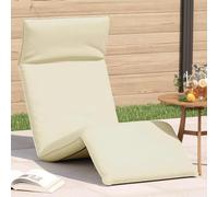 Ziaphsol Chaise Longue Pliante crème Bain Soleil transat Chaise Longue lit chilienne Fauteuil Relax inclinable, Tissu Oxford, 175 x 54 x 8,5 cm, Jardin terrasse Plage 110 kg