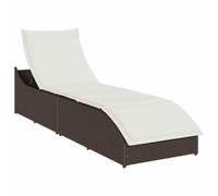 Ziaphsol Chaise Longue Pliante en résine tressée Marron avec Coussin Rangement, Dossier inclinable 3 Positions, lit chilienne pour Jardin terrasse Balcon Piscine Plage extérieur, 110 kg