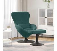 Ziaphsol Chaise Œuf en Velours Vert foncé avec Pouf, Siège Pivotant 360° pour Salon Chambre Bureau, Design Moderne, Confortable, Accoudoirs Ergonomiques, Usage intérieur