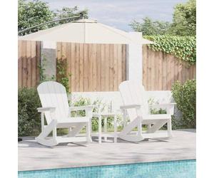 Ziaphsol Chaises Berçantes Adirondack Blanc en HDPE 2 pièces avec Coussins zippés, fauteuils Confortables pour Jardin terrasse Balcon Patio, Ensemble mobilier extérieur pour détente Repas réception