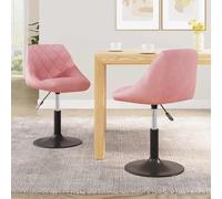 Ziaphsol Chaises pivotantes en Velours Rose pour Salle à Manger Lot de 2, fauteuils ergonomiques avec mécanisme de Levage à gaz, Design Moderne, Assise Confortable, Base en métal Robuste