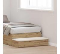Ziaphsol Chêne Artisanal Bed Drawer Unit 75 x 36.5 x 16.5 cm with Two Spacious Drawers, Versatile for Modern Bedroom Or Living Room, Supports up to 100 kg, Durable Engineered Wood