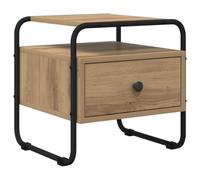 Ziaphsol Chêne Artisanal Bedside Table with Storage Modern Wood Engineering Bedroom nightstand with Drawer and Shelf Contemporary Design for Adult Or Children's Bedroom Home Decor AU