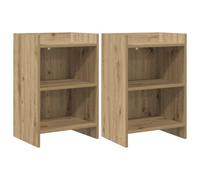 Ziaphsol Chêne Artisanal Bedside Tables 2 Pack Modern Bedroom Furniture with Spacious Storage Shelves Durable Wood Design Ideal for Bedroom nightstand Side Table for Adult Or Child Sleep Space