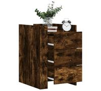 Ziaphsol Chêne fumé Bedside Table 45x50x65 cm Engineered Wood Bedroom Side Table with Storage Drawers Modern Vintage Style for Bedroom Lounge Or Living Room