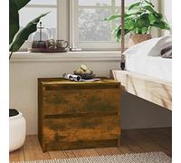 Ziaphsol Chêne fumé Bedside Table 50x39x43.5 cm Engineered Wood with Drawers Modern Minimalist Design Suitable for Bedroom Living Room Decor Furniture