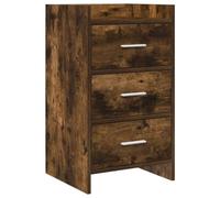 Ziaphsol Chêne fumé Modern Bedside Table with Durable Engineered Wood, 40 x 36 x 70 cm Size, Featuring Metal Handles, Spacious Drawer for Storage, Easy Assembly, Ideal for Bedroom, Living Room