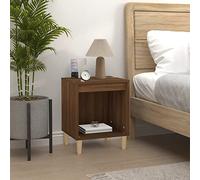 Ziaphsol Chêne Marron Bedside Table 40x35x50 cm with Storage Shelf Modern Bedroom Furniture Durable Engineered Wood