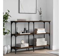 Ziaphsol Chêne Marron Console Table 100x29x75 cm Wood and Metal Industrial Style Ideal for entryway Living Room Corridor Modern Vintage Furniture with Storage and Adjustable Legs