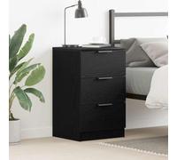 Ziaphsol Chêne Noir Bedside Cabinet 40 x 65 x 65 cm Engineered Wood Storage Drawers Rustic Design for Bedroom Living Room Or Dormitory Modern Vintage Style with Easy Assembly