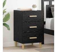 Ziaphsol Chêne Noir Bedside Table 40 x 40 x 66 cm Engineered Wood Rustic nightstand with Storage Modern Design Bedroom Furniture for Small Spaces Durable Stable