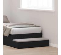 Ziaphsol Chêne Noir Bedside Table with 2 Drawers 80 x 36.5 x 16.5 cm Engineered Wood Modern Minimalistic Storage Furniture for Bedroom Living Room Or Dorm
