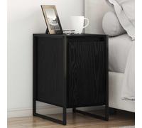 Ziaphsol Chêne Noir Industrial Bedside Table Set of 2 with Wood Engineering Finish 39.5 x 30 x 50 cm Versatile nightstands for Bedroom Living Room Decor Furniture
